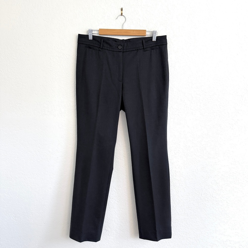 Cambio Greta Wool Blend Straight Leg Tailored Trousers Black Charcoal Womens 12‎